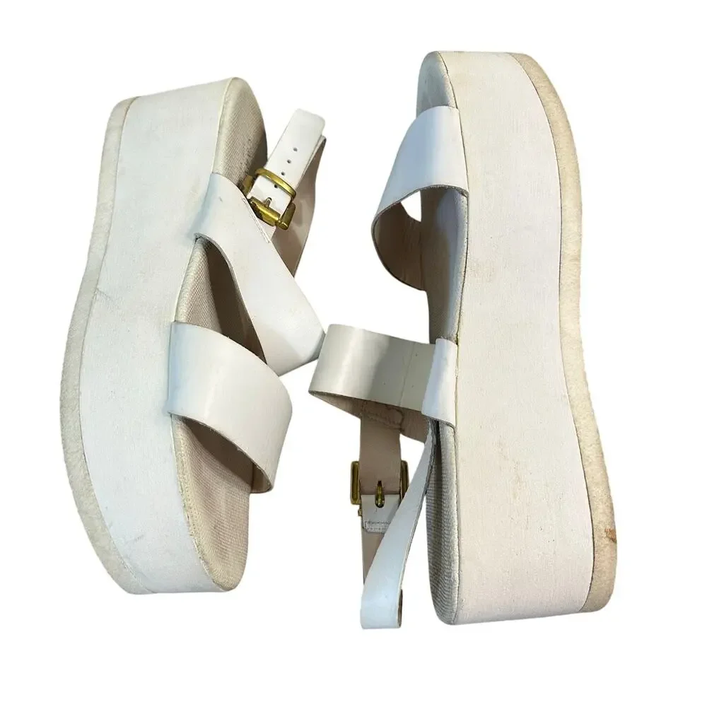CARVELA KURT GEIGER Women's Krown Flatform Sandals Size 40/US 9 In White